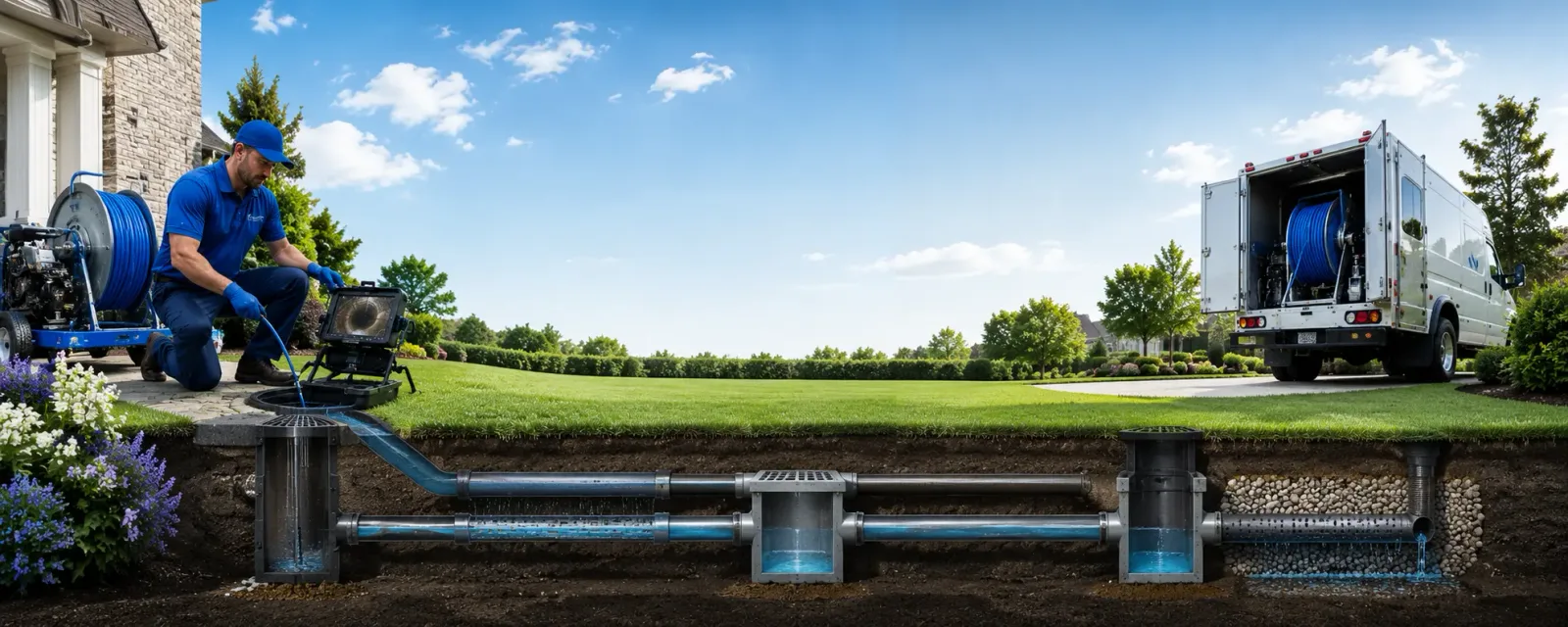 Outdoor drain cleaning information for New Underwood, SD